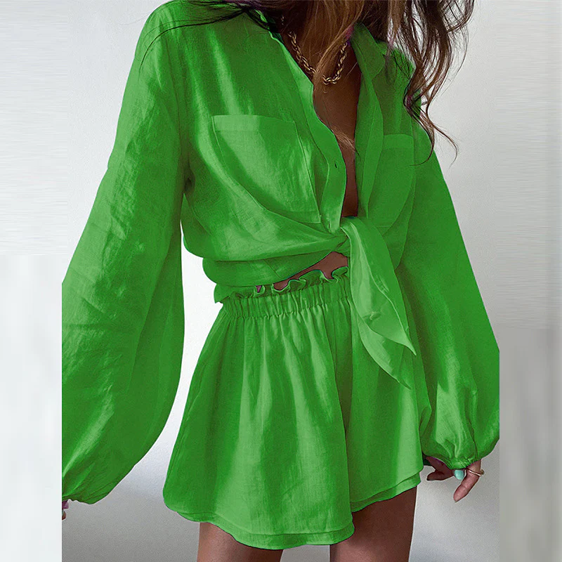 Damen lässige und elegante Bluse mit Shorts Heidi-Mode - Image 4