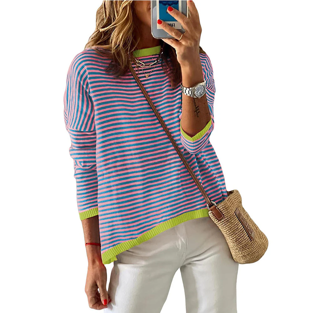 Damen Lässiger Gestreifter Pullover Heidi-Mode - Image 2