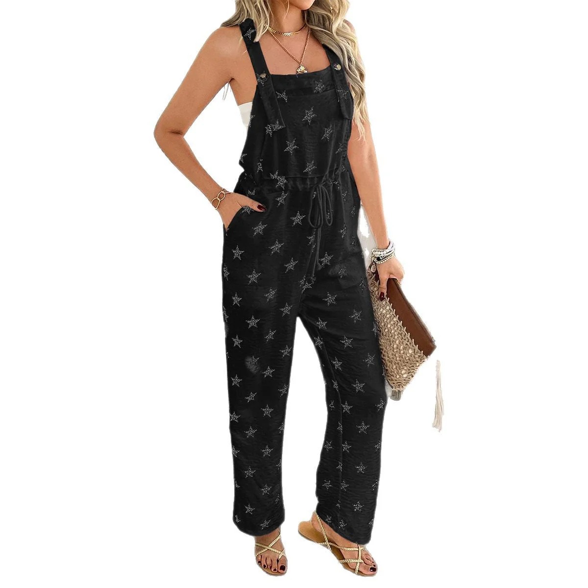 Damen Lässiger Jumpsuit mit Verstellbaren Trägern und Elastischem Taillenbund Heidi-Mode - Image 5