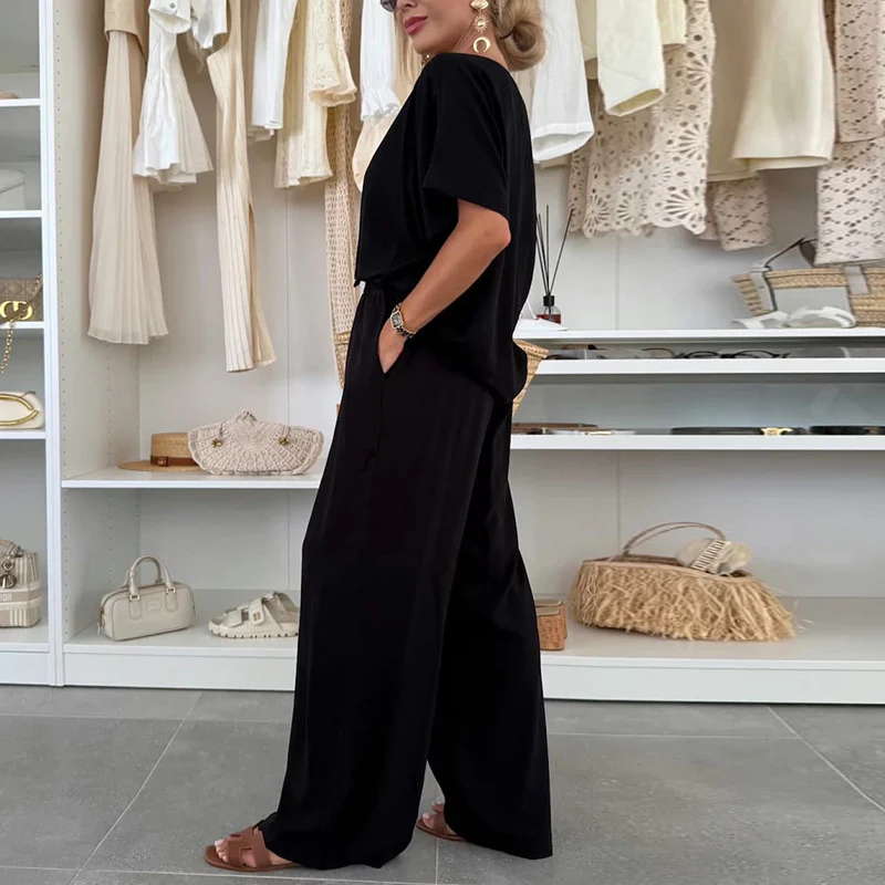 Damen Lässiger Jumpsuit mit weitem Bein und Taillenzug Heidi-Mode - Image 8