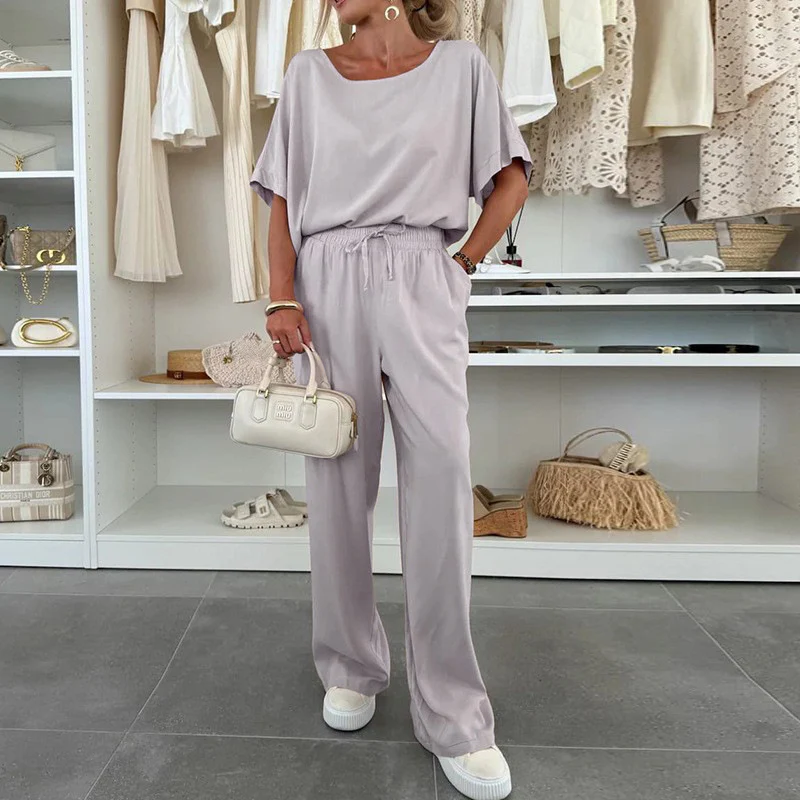 Damen Lässiger Jumpsuit mit weitem Bein und Taillenzug Heidi-Mode - Image 9