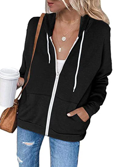 Damen Lässiger Kapuzenpullover mit Durchgehendem Reißverschluss und Praktischen Taschen Heidi-Mode - Image 11