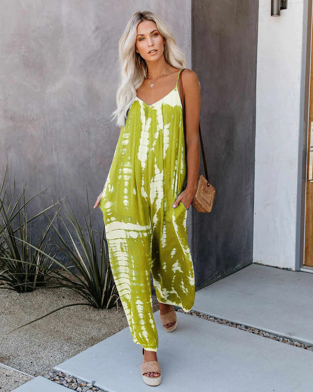Damen Lässiger Maxijumpsuit aus leichtem Stoff mit Tie-Dye-Muster Heidi-Mode - Image 5