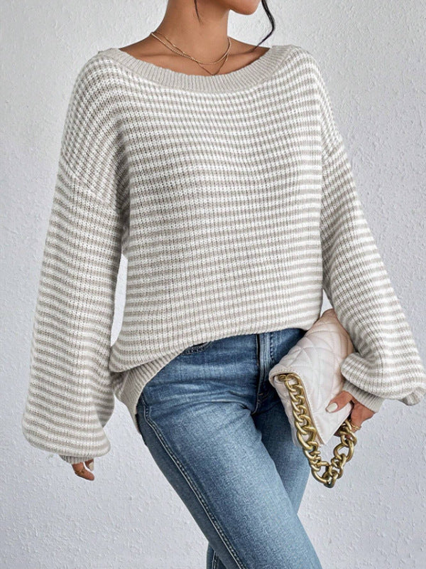 Damen lässiger Oversized-Pullover mit asymmetrischem Schnitt und modernem Gewebe Heidi-Mode - Image 8
