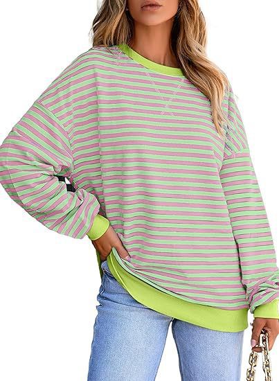 Damen Lässiger Sweater mit Breiten Streifen Heidi-Mode - Image 8