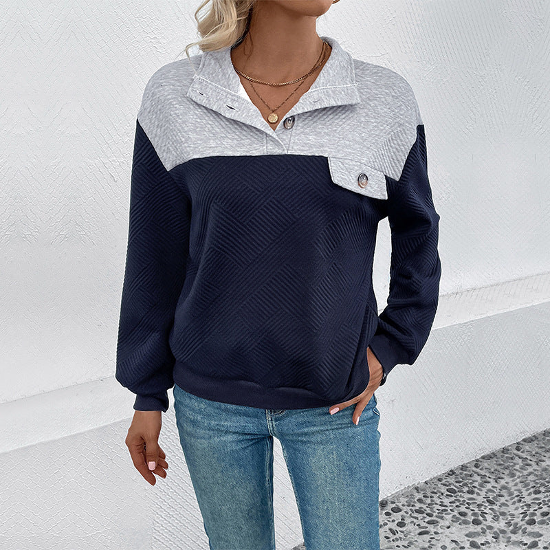 Damen Lässiger Sweatpullover mit Strukturiertem Design und Knopfdetails Heidi-Mode - Image 3
