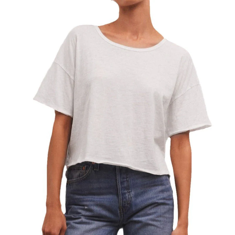 Damen Lässiges Cropped T-Shirt mit Weitem Schnitt und Atmungsaktiver Baumwollqualität Heidi-Mode - Image 5