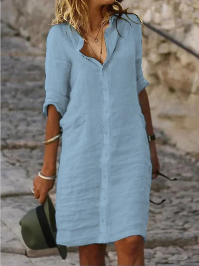 Damen Lässiges Hemdkleid mit Schicken Details Heidi-Mode - Image 3
