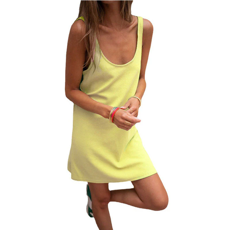 Damen Lässiges Kleid Im Raffinierten Rippschnitt mit Tiefem Ausschnitt und Schlichtem Design Heidi-Mode - Image 6