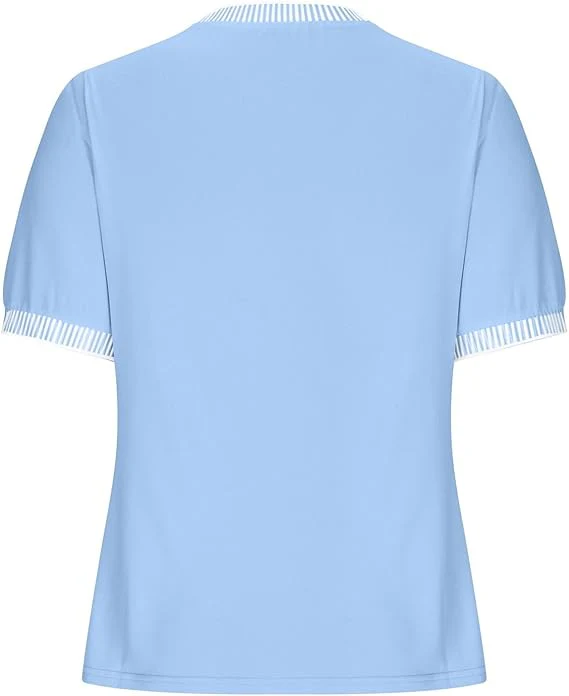 Damen Lässiges Kurzarm-Shirt mit Modischem Streifenkragen Heidi-Mode - Image 11