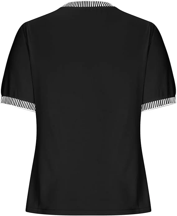 Damen Lässiges Kurzarm-Shirt mit Modischem Streifenkragen Heidi-Mode - Image 15
