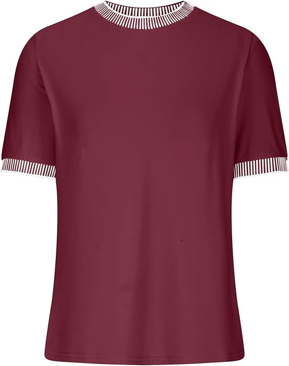 Damen Lässiges Kurzarm-Shirt mit Modischem Streifenkragen Heidi-Mode - Image 27