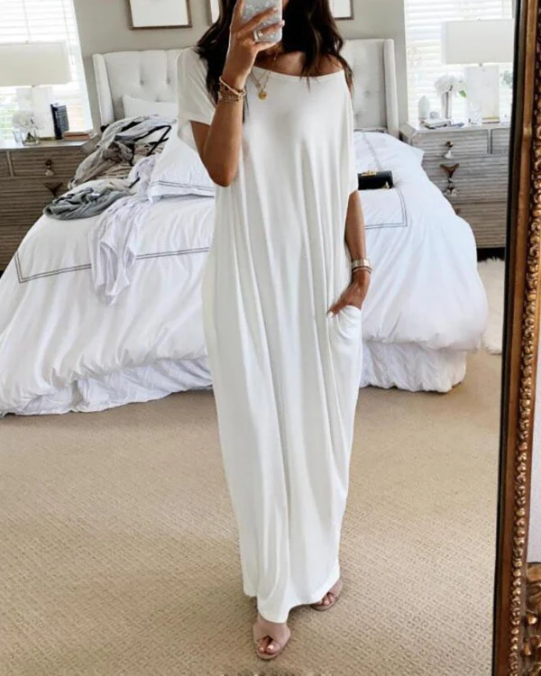 Damen lässiges Maxi-Überkleid mit weitem Schnitt und praktischen Taschen Heidi-Mode - Image 2