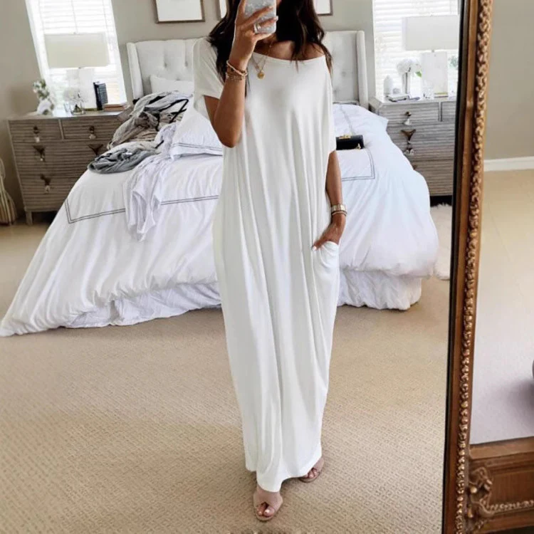 Damen lässiges Maxi-Überkleid mit weitem Schnitt und praktischen Taschen Heidi-Mode - Image 3