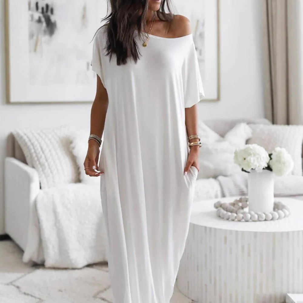 Damen lässiges Maxi-Überkleid mit weitem Schnitt und praktischen Taschen Heidi-Mode - Image 4