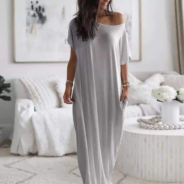 Damen lässiges Maxi-Überkleid mit weitem Schnitt und praktischen Taschen Heidi-Mode - Image 9
