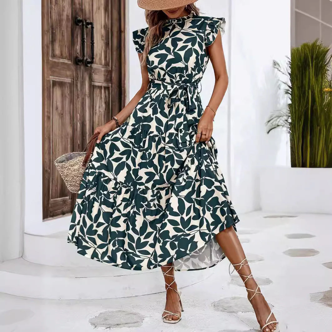 Damen Lässiges Midi-Kleid mit Rüschen und Floralem Muster Heidi-Mode - Image 3