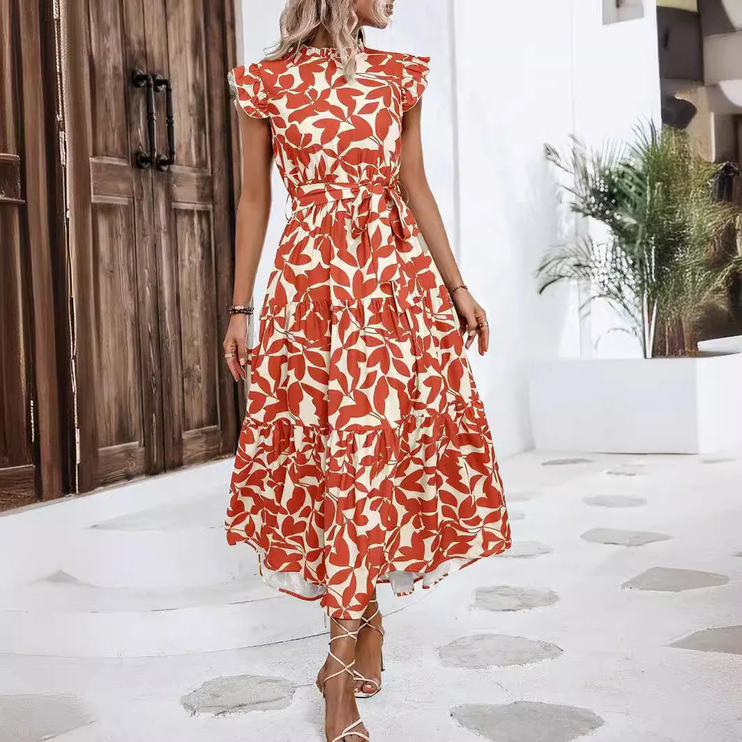 Damen Lässiges Midi-Kleid mit Rüschen und Floralem Muster Heidi-Mode - Image 4
