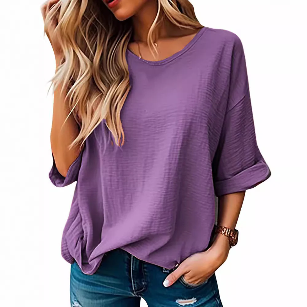 Damen lässiges Oversized T-Shirt mit modischem Strukturdesign Heidi-Mode - Image 3