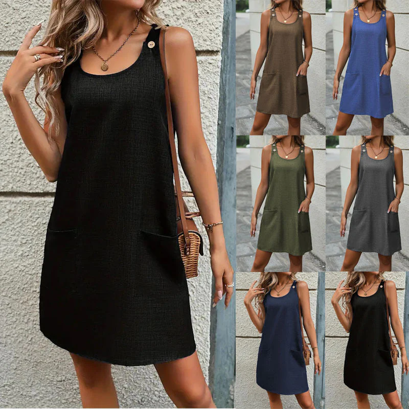 Damen Lässiges Sommerkleid mit Praktischen Seitentaschen und Knielangem Schnitt Heidi-Mode - Image 3