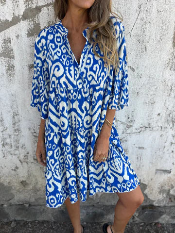 Damen Lässiges Strandkleid mit Hohen Seitenschlitzen und Modischem Druckmuster Heidi-Mode - Image 10