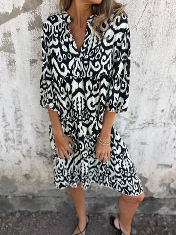 Damen Lässiges Strandkleid mit Hohen Seitenschlitzen und Modischem Druckmuster Heidi-Mode - Image 7