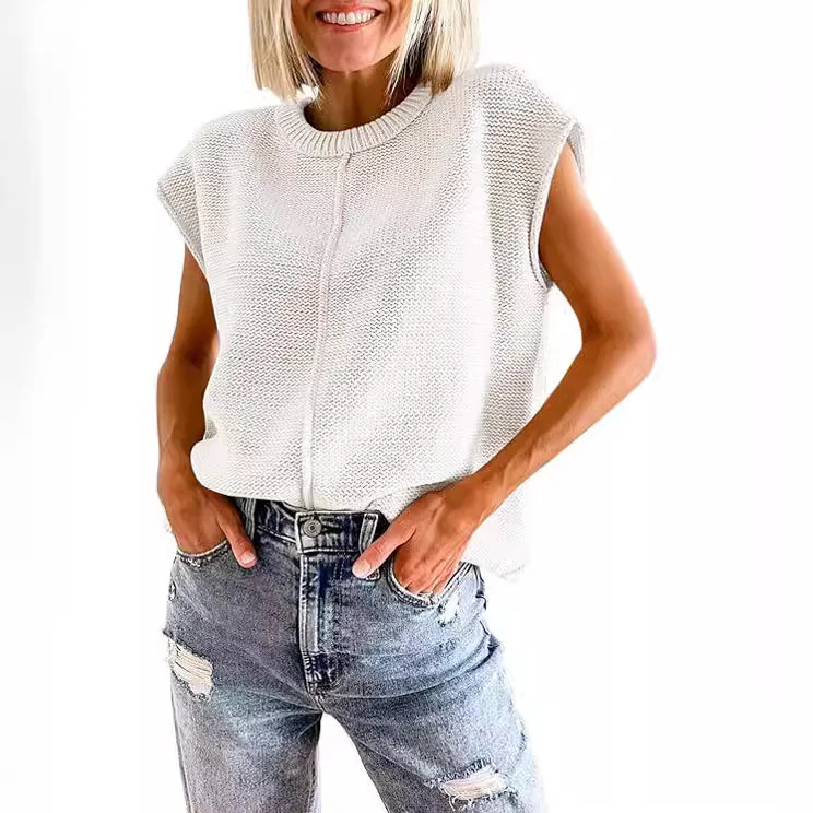 Damen lässiges Strickoberteil mit überschnittenen Schultern und strukturierter Textur Heidi-Mode - Image 6