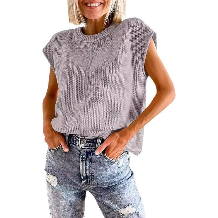Damen lässiges Strickoberteil mit überschnittenen Schultern und strukturierter Textur Heidi-Mode - Image 7
