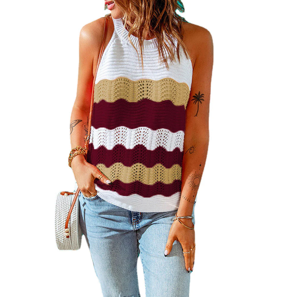 Damen Lässiges Stricktop mit Kreativem Wellenmuster und Luftiger Passform Heidi-Mode - Image 10