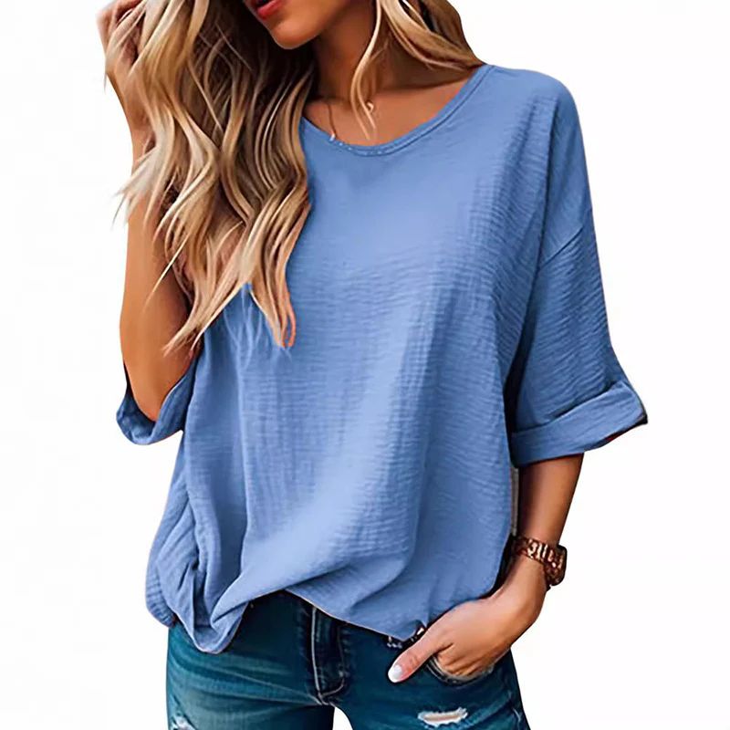 Damen Lässiges T-Shirt mit lockerer Passform und kurzem Arm Heidi-Mode - Image 6