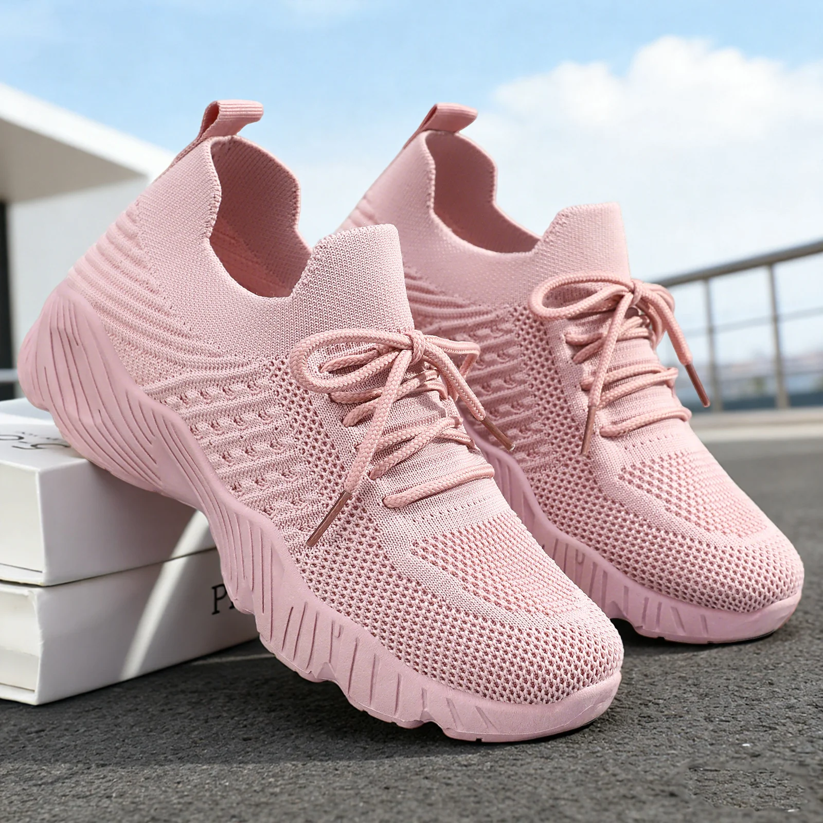 Damen Laufwäsche Sneakers mit elastischem Obermaterial und atmungsaktiver Sohle Heidi Mode - Image 3