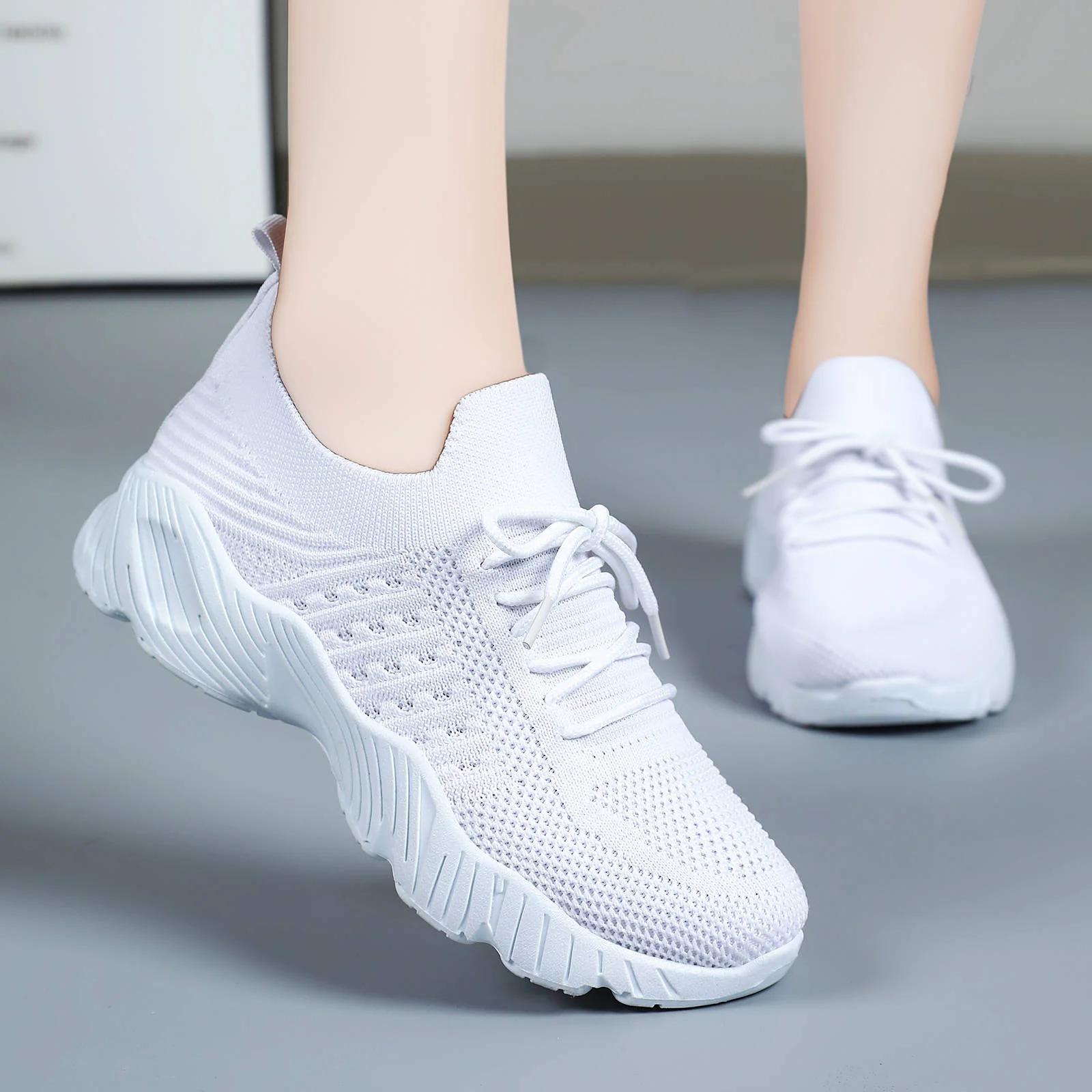 Damen Laufwäsche Sneakers mit elastischem Obermaterial und atmungsaktiver Sohle Heidi Mode - Image 4
