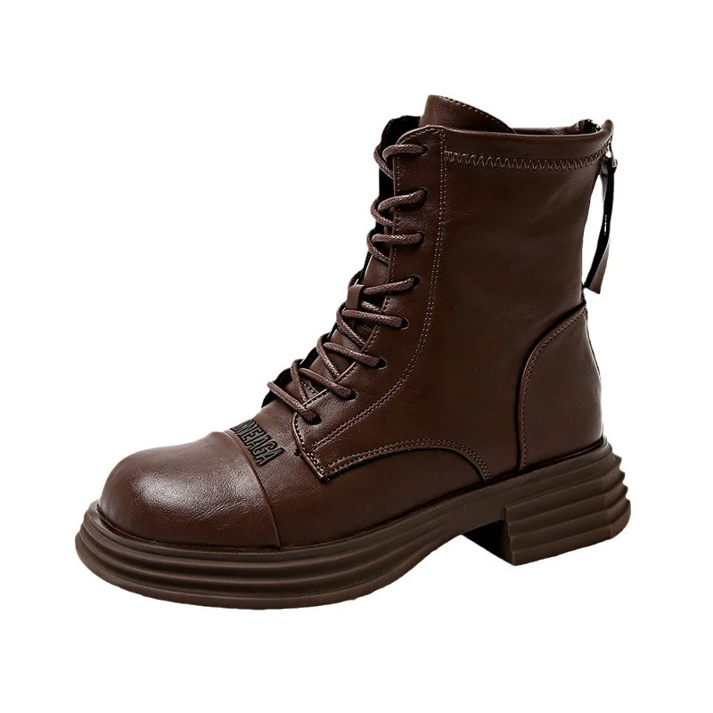 Damen Leder Combat Boots mit robustem Profil und modischem Design Heidi Mode - Image 5