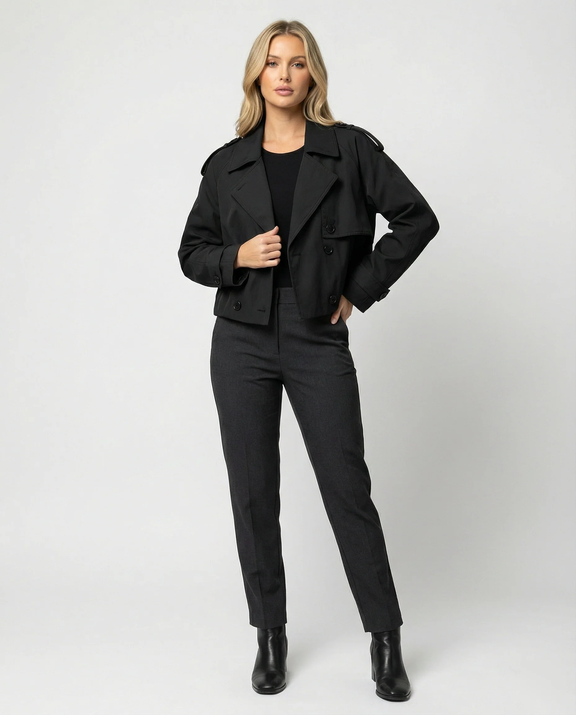 Damen Lederjacke Kurz Locker Geschnitten PU-Leder Stylische Übergangsjacke - Image 3