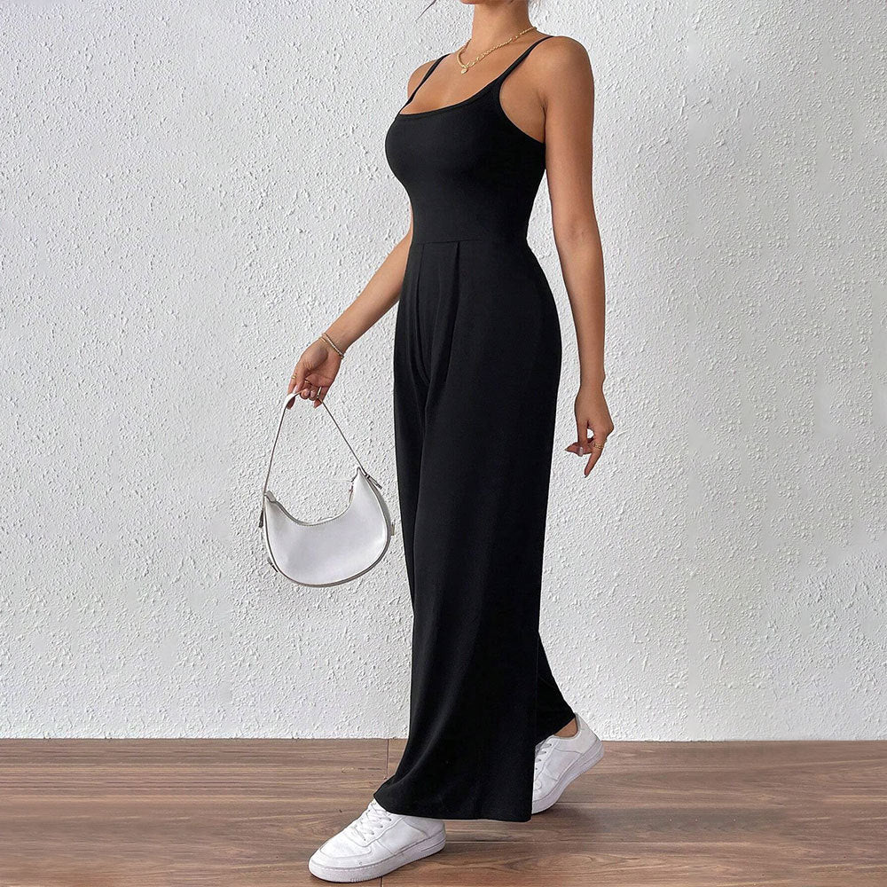 Damen Legerer Jumpsuit mit Schmalen Spaghetti-Trägern und Fließendem Schnitt Heidi-Mode - Image 2