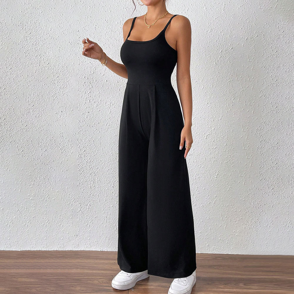 Damen Legerer Jumpsuit mit Schmalen Spaghetti-Trägern und Fließendem Schnitt Heidi-Mode - Image 4