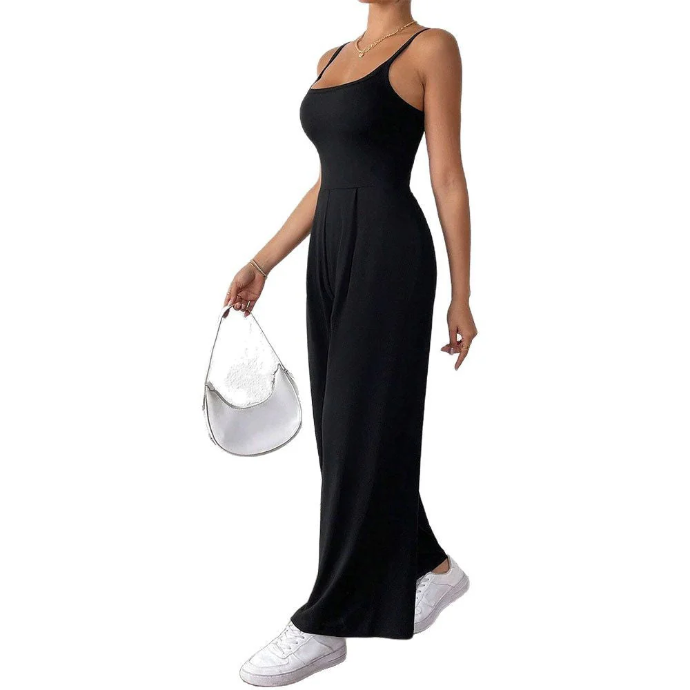 Damen Legerer Jumpsuit mit Schmalen Spaghetti-Trägern und Fließendem Schnitt Heidi-Mode - Image 5