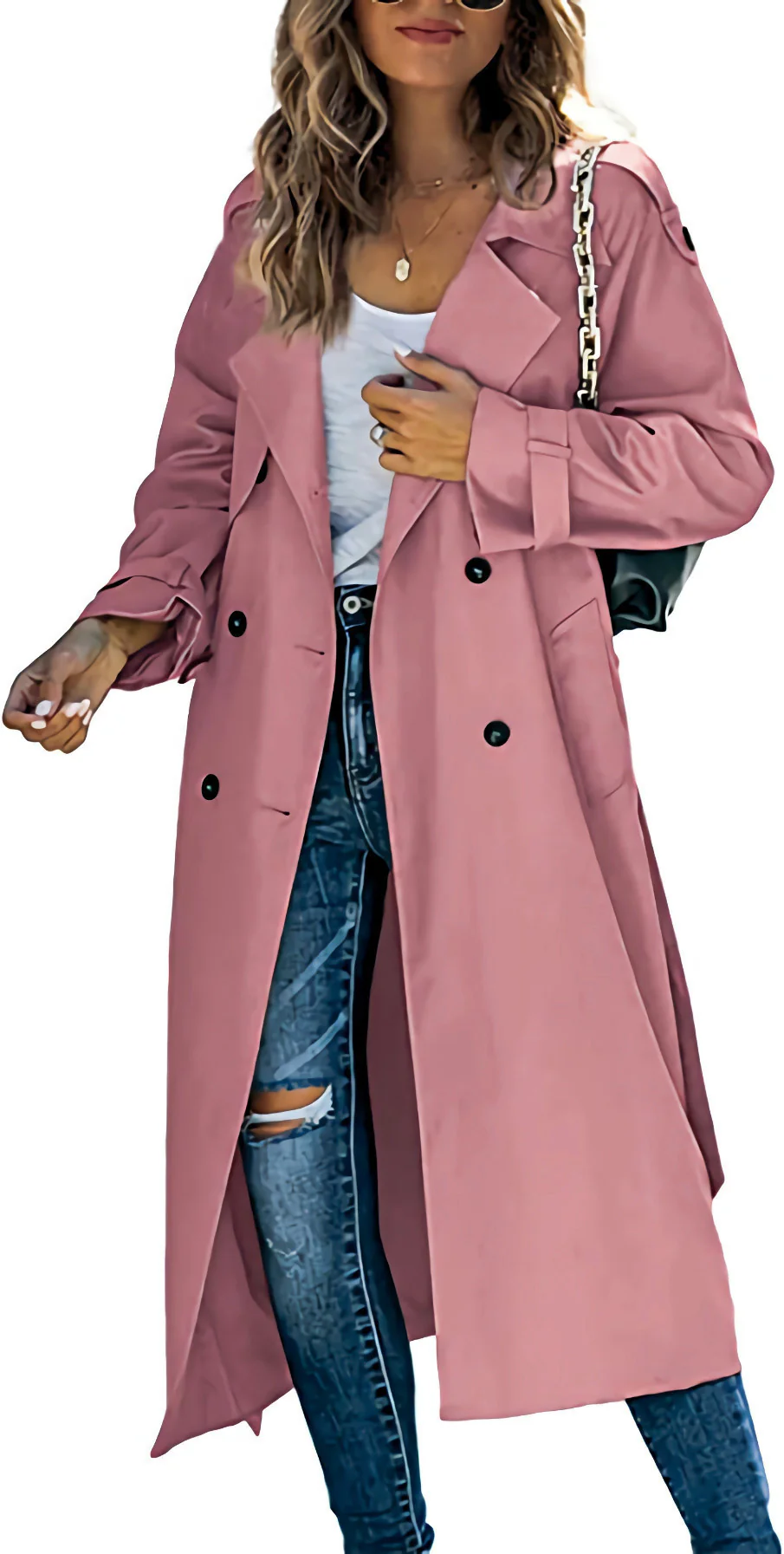 Damen legerer Trenchcoat mit Gürteldesign und stylischen Knöpfen Heidi-Mode - Image 10