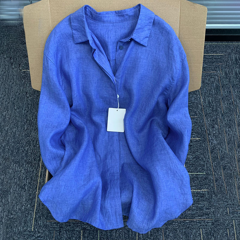 Damen Leichte Bluse Aus Atmungsaktivem Leinen mit Lässigem Schnitt Heidi-Mode - Image 4