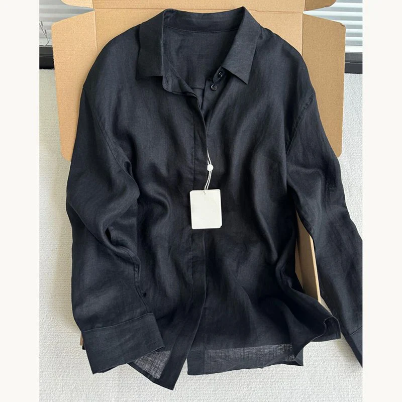 Damen Leichte Bluse Aus Atmungsaktivem Leinen mit Lässigem Schnitt Heidi-Mode - Image 5