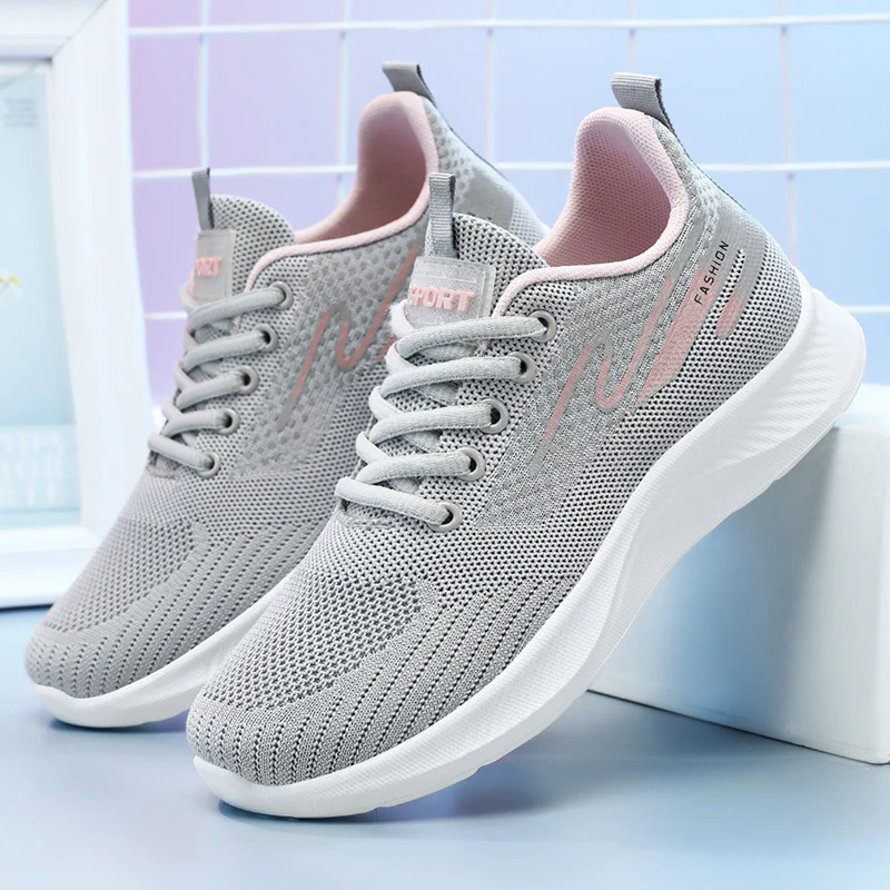 Damen Leichte Fitness-Sneaker mit atmungsaktivem Mesh-Obermaterial und rutschfester Sohle Heidi Mode - Image 2