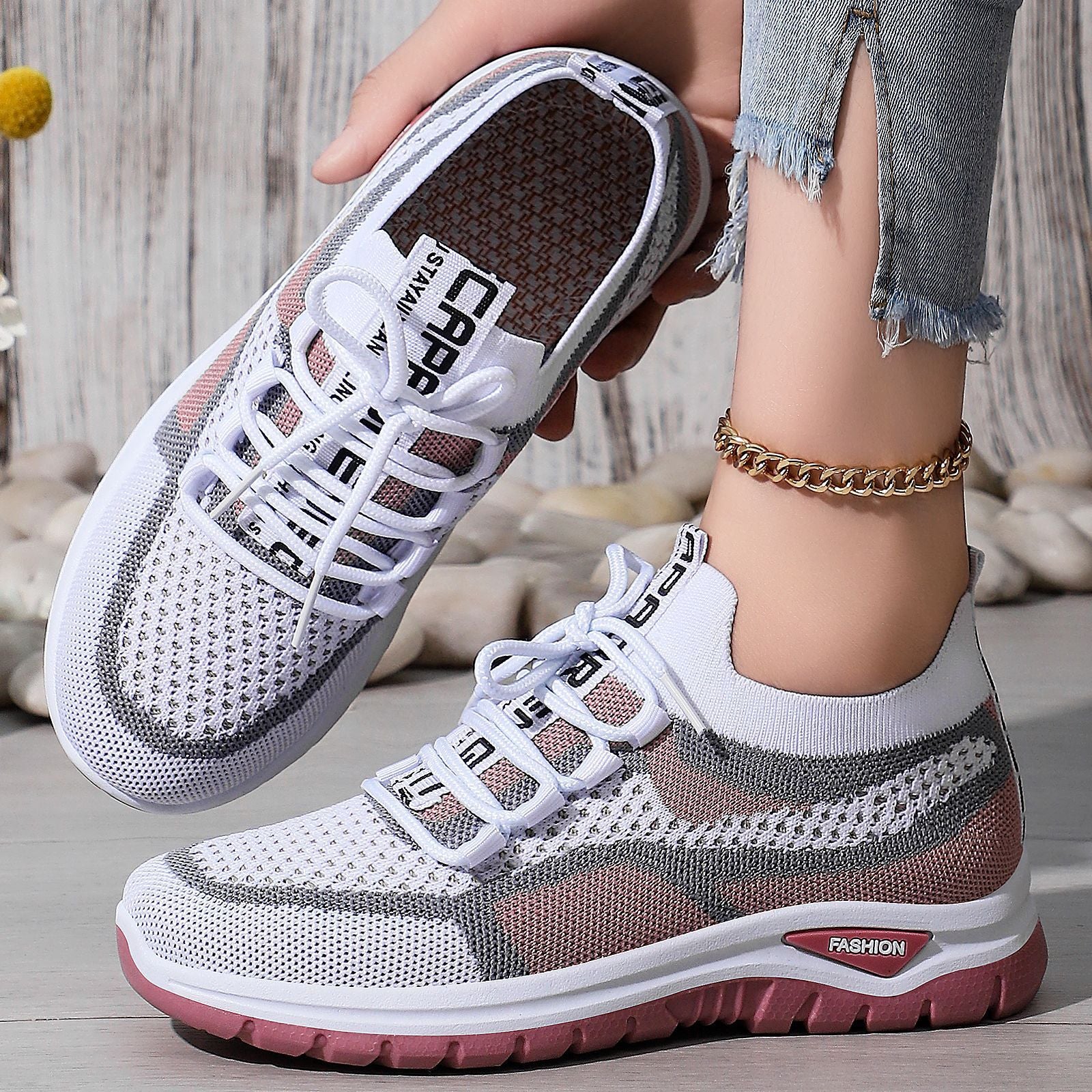 Damen Leichte Komfort Sneakers mit atmungsaktivem Strickdesign und ergonomischer Dämpfung Heidi Mode - Image 2
