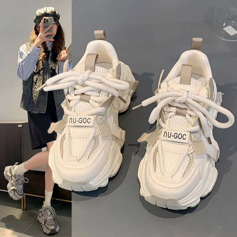 Damen leichte Lace-Up Sneakers mit robustem Obermaterial und flexibler Sohle Heidi Mode - Image 4