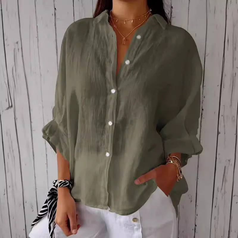 Damen Leichte Leinenbluse mit Lockerer Passform Heidi-Mode - Image 4