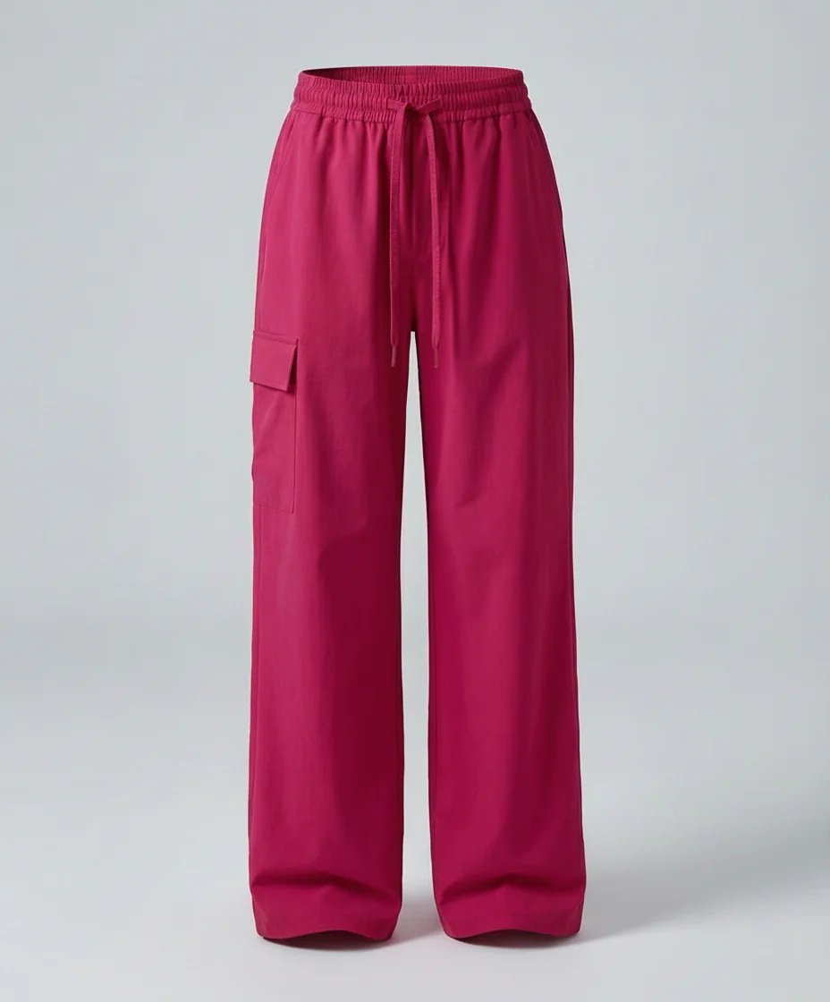 Damen leichte packbare Outdoor-Hose mit weitem Bein elastischem Bund und aufgesetzten Seitentaschen Heidi-Mode - Image 7