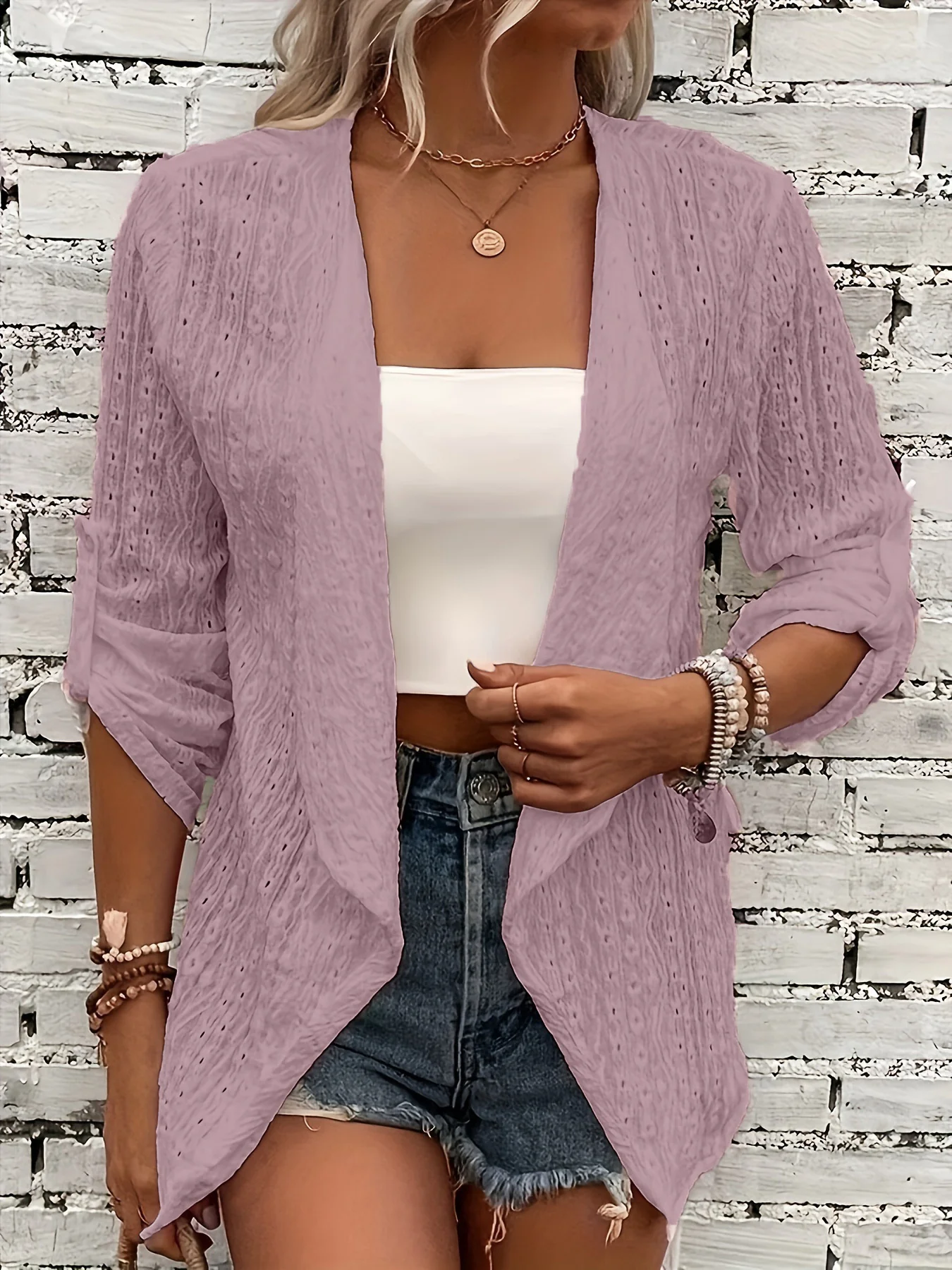 Damen Leichte Schichtenjacke aus atmungsaktiver Struktur Heidi-Mode - Image 10