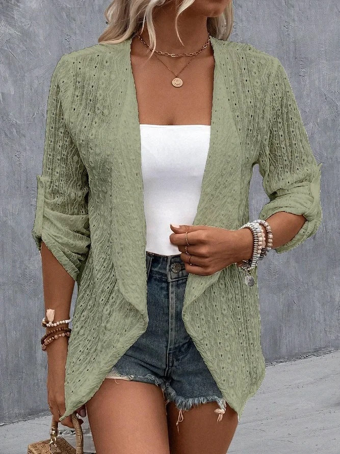 Damen Leichte Schichtenjacke aus atmungsaktiver Struktur Heidi-Mode - Image 11