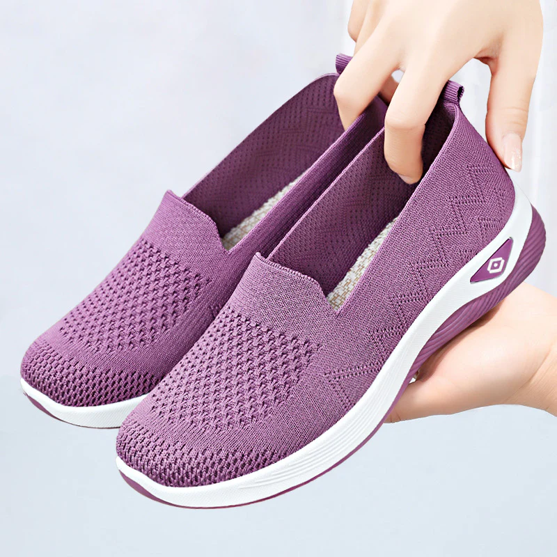 Damen Leichte Slip-On Freizeitschuhe mit atmungsaktivem Mesh-Obermaterial Heidi Mode