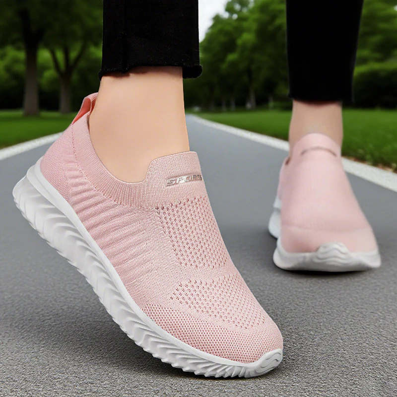 Damen Leichte Slip-On Freizeitschuhe mit atmungsaktivem Strickdesign Heidi Mode - Image 2