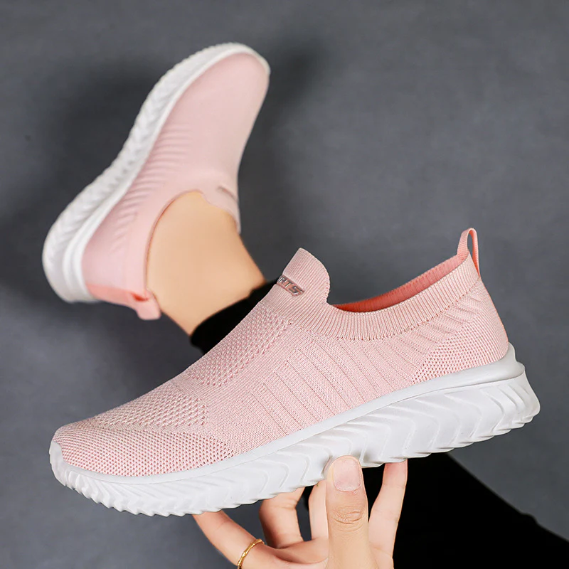 Damen Leichte Slip-On Freizeitschuhe mit atmungsaktivem Strickdesign Heidi Mode - Image 3